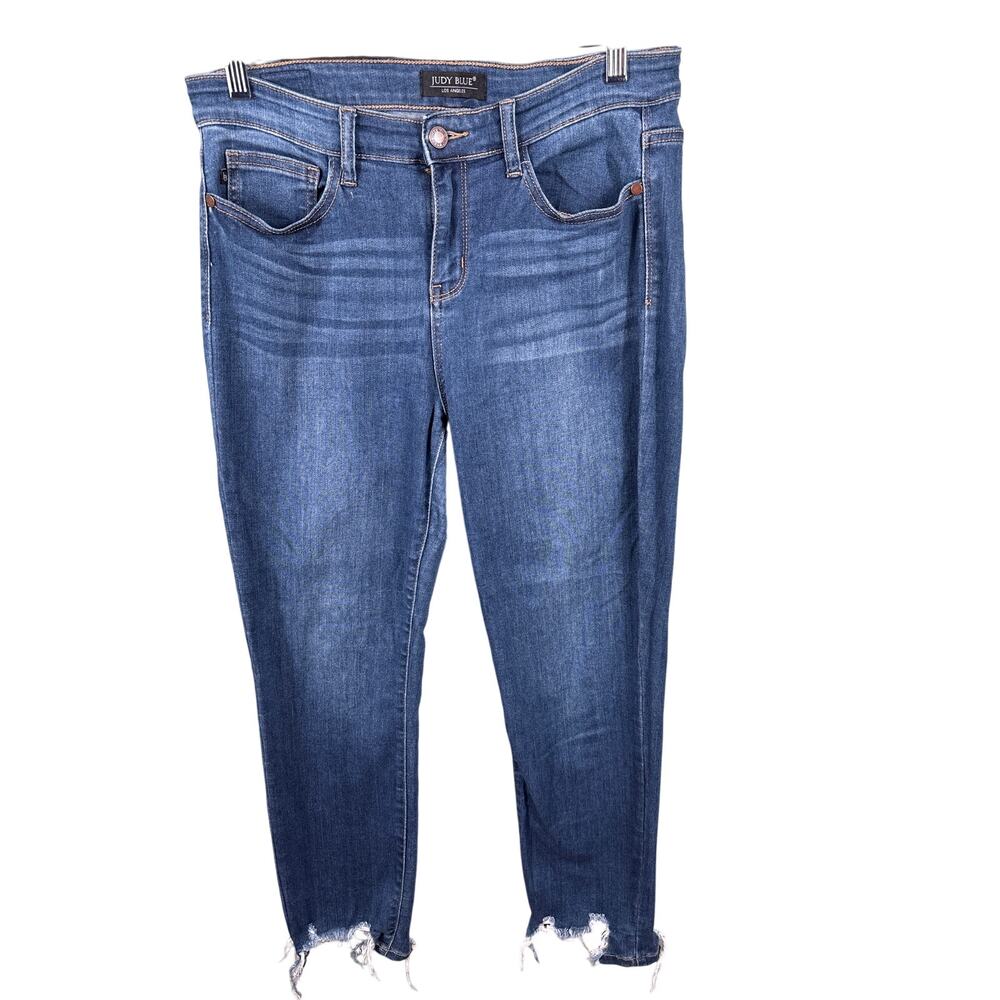 Judy Blue Pants Denim Jeans Women's Size 9/29 Blue Distressed Relaxed Fit Casual